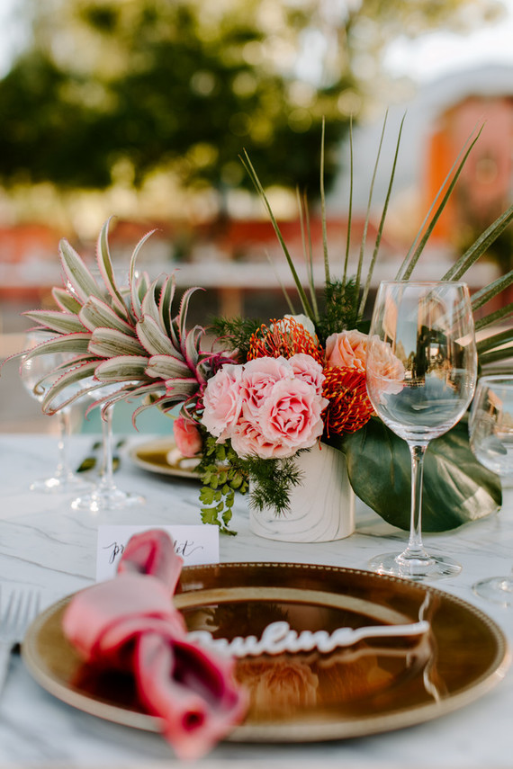 Gold place settings