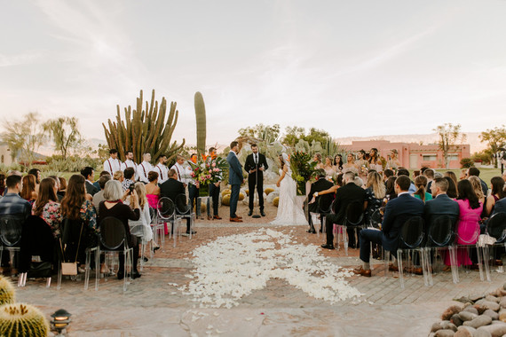 Luxe pink Palm Springs wedding at The Pond Estate