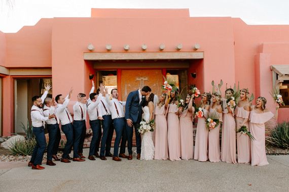 Luxe pink Palm Springs wedding at The Pond Estate