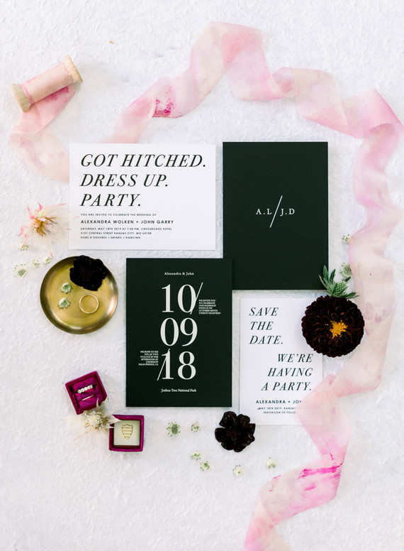 Modern wedding invitations