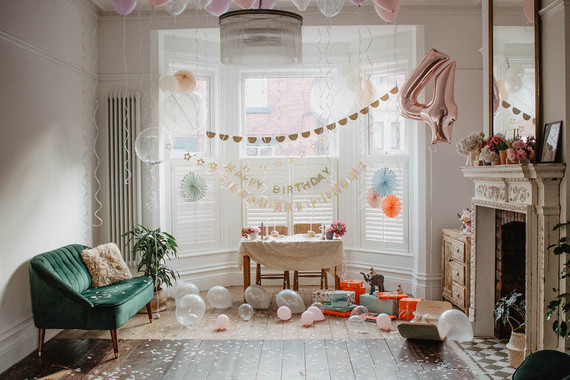 4th birthday breakfast party at home for twin girls