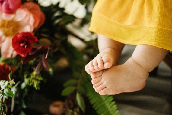 Elegant floral first birthday Korean Dol with peonies