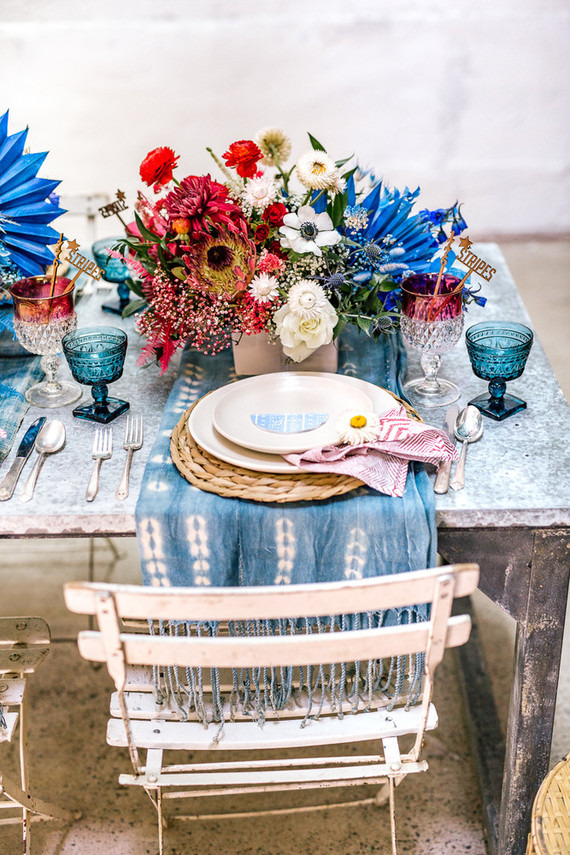 red, white and blue flowers for 4th of July