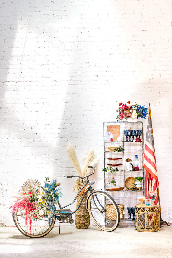 Red, white, and blue 4th of July party ideas with a boho, floral twist