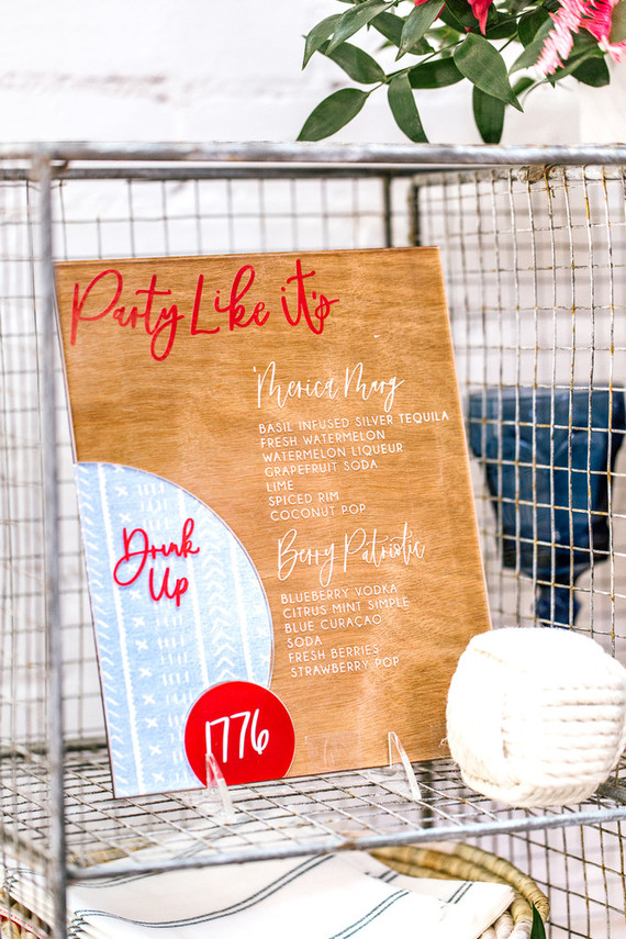 Red, white, and blue 4th of July party ideas with a boho, floral twist