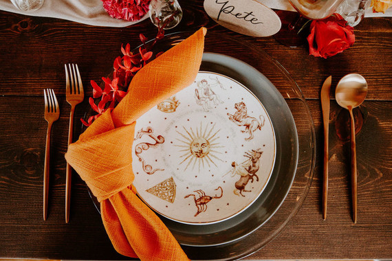 Orange place setting