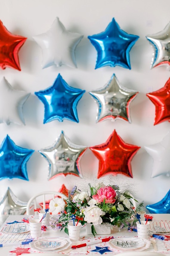 Red, white, and blue kids 4th of July party Inspiration
