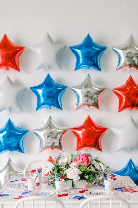 Red, white, and blue kids 4th of July party