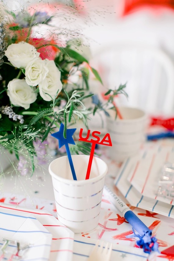 Red, white, and blue kids 4th of July party Inspiration
