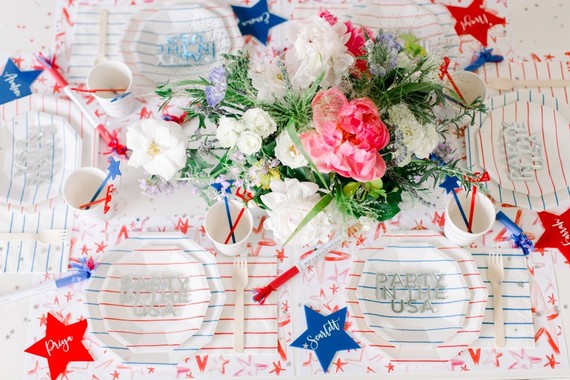 Red, white, and blue kids 4th of July party Inspiration