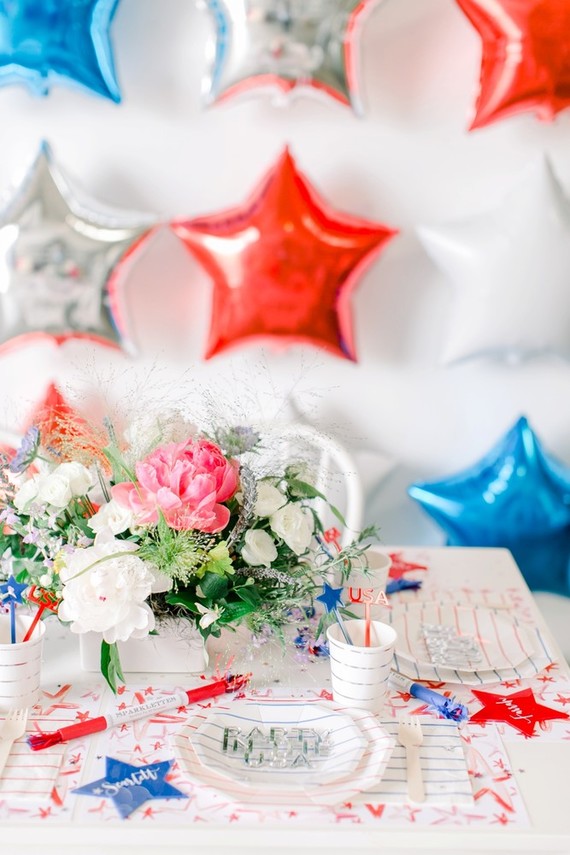 Red, white, and blue kids 4th of July party Inspiration