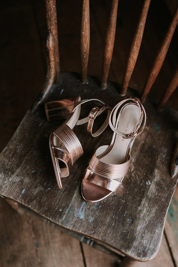 Gold wedding shoes
