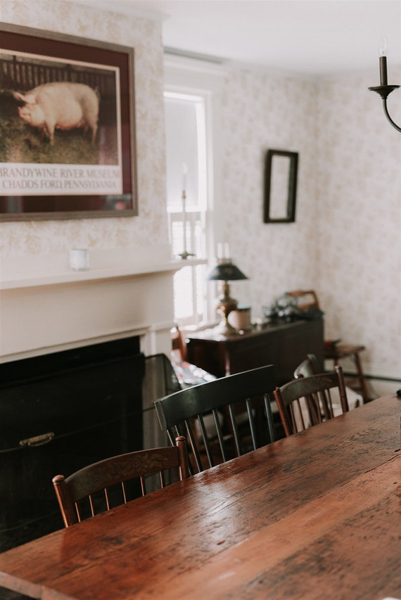 Green and white Maine barn wedding