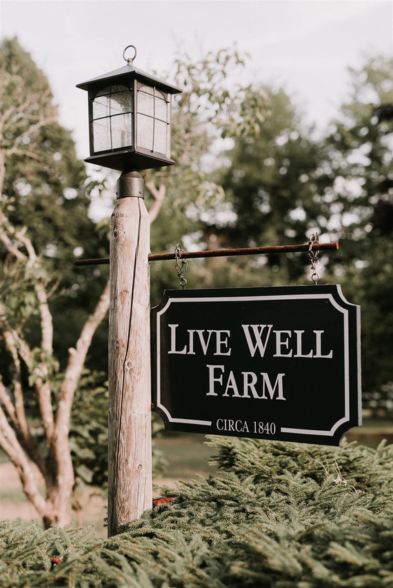 Green and white Maine barn wedding