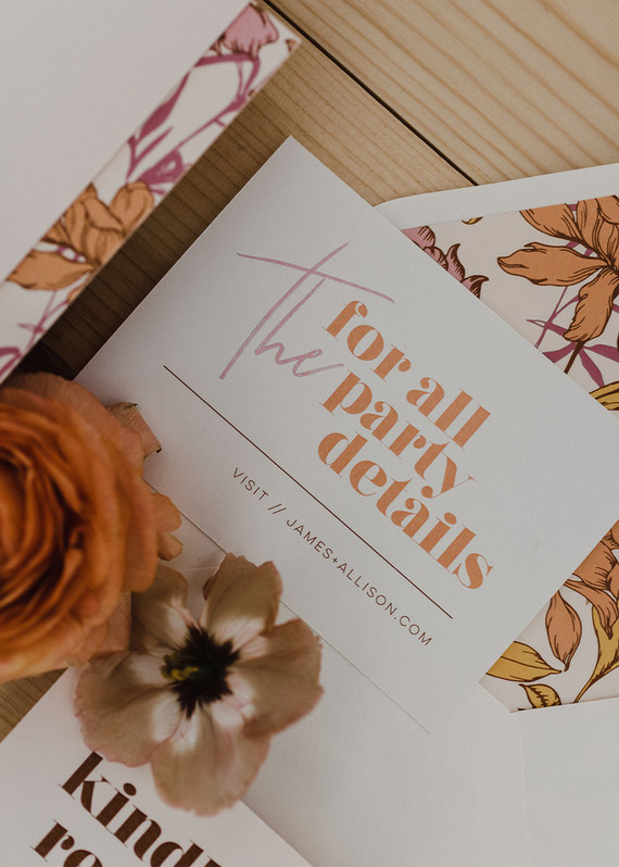 70s inspired wedding invitations