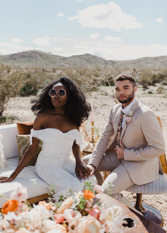 70s inspired Joshua Tree elopement