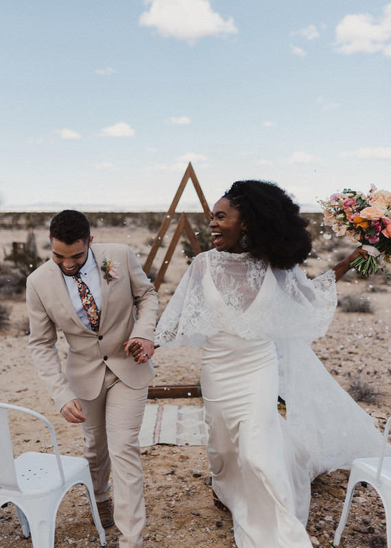 70s inspired Joshua Tree elopement