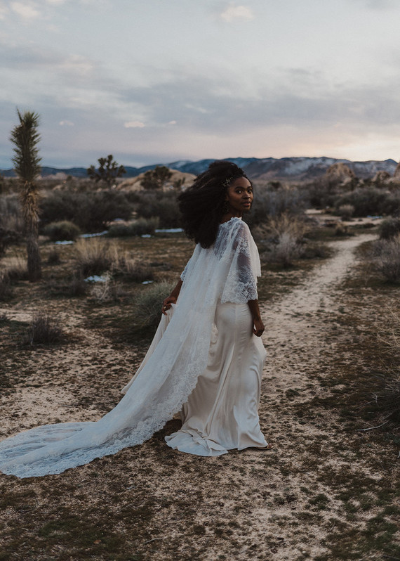 Cape wedding dress