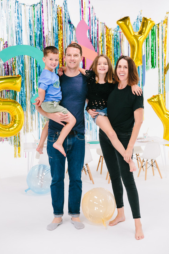 Colorful modern food fight 5th birthday party