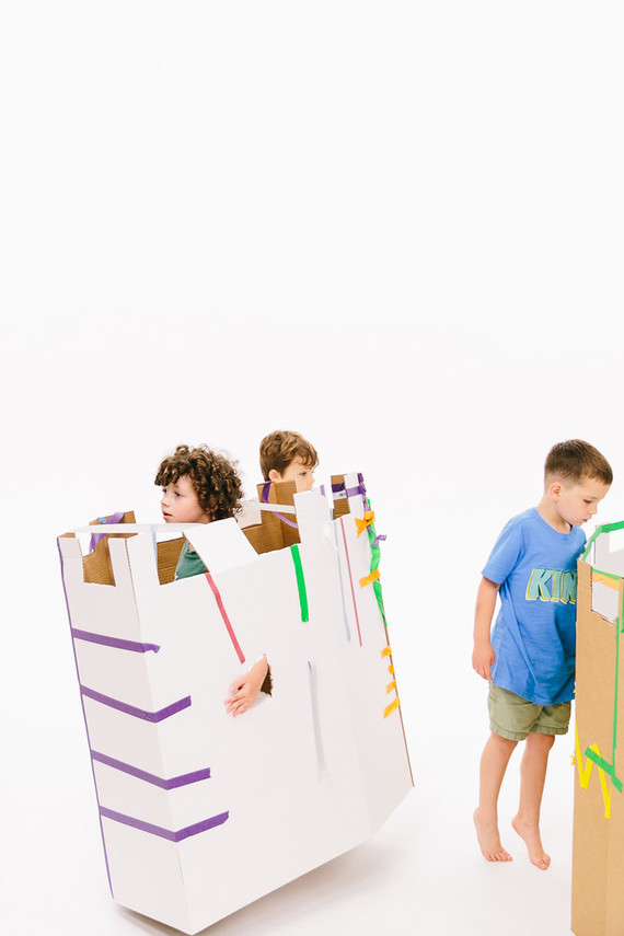 Colorful modern food fight 5th birthday party