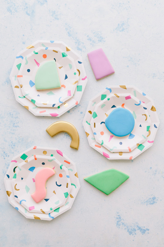 Colorful modern food fight 5th birthday party