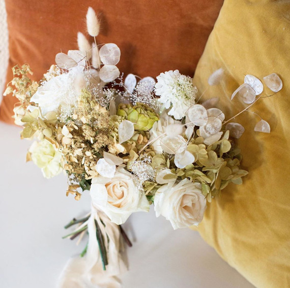 Dried flower bridal bouquet