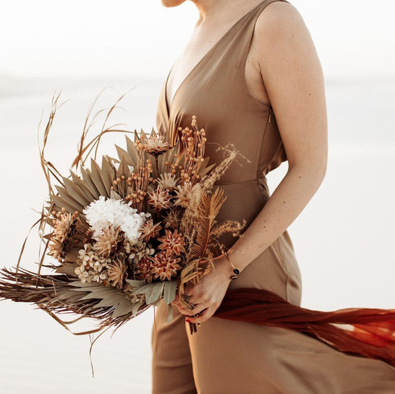 Dried flower bridal bouquet