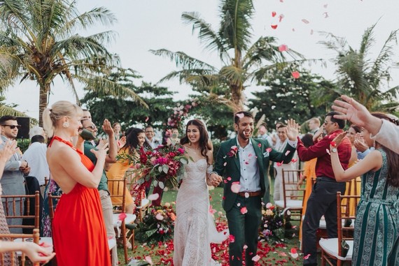 Tropical Bali wedding with floral reception