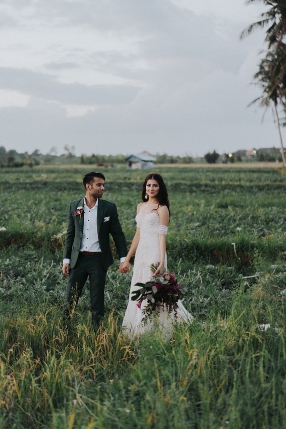 Tropical Bali wedding with floral reception