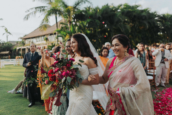 Tropical Bali wedding with floral reception