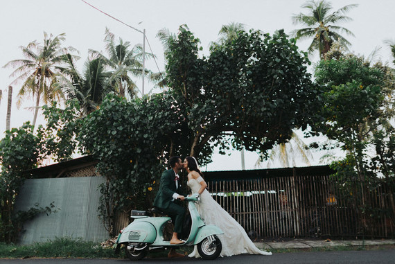 Tropical Bali wedding with floral reception