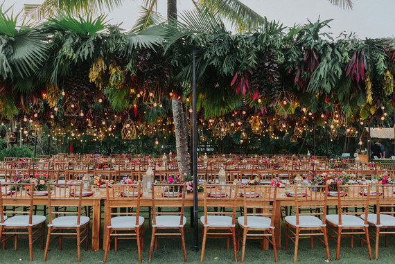 Tropical Bali wedding with floral reception