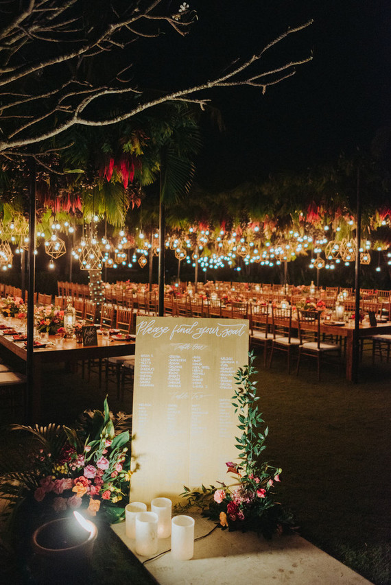 Tropical seating chart idea