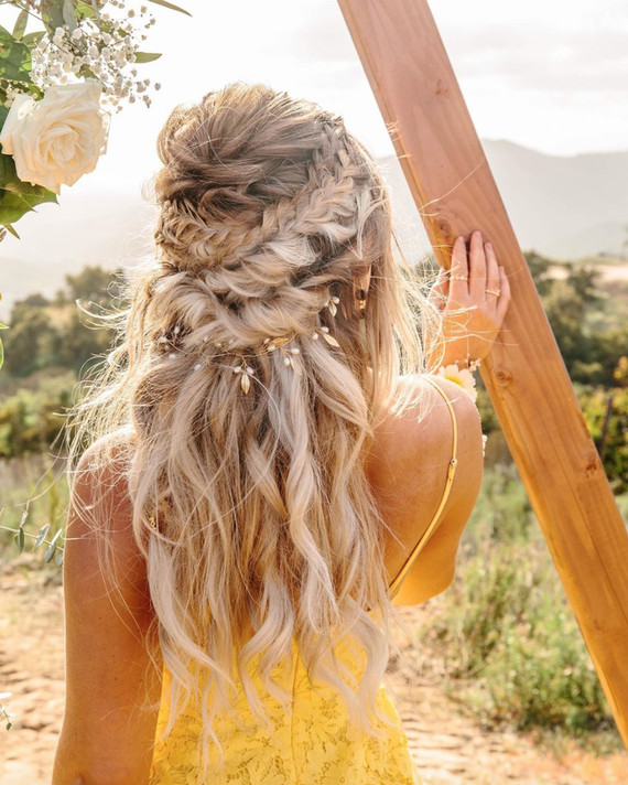 Boho bridal braids