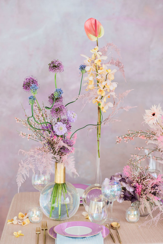 Modern pastel iridescent wedding ideas