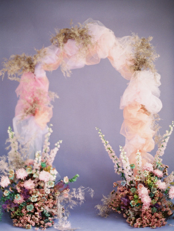 Tulle ceremony arch