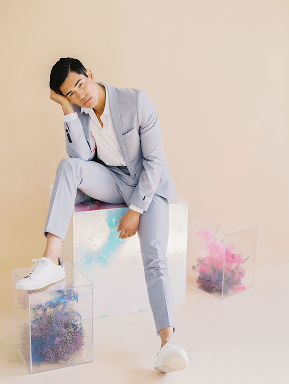 Pastel grooms suit
