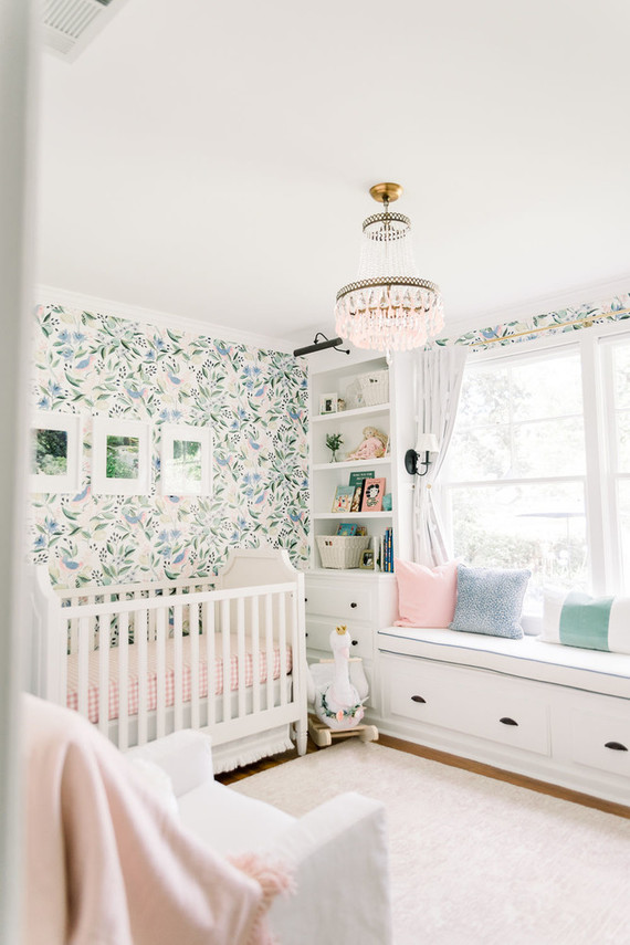 Floral nursery wallpaper