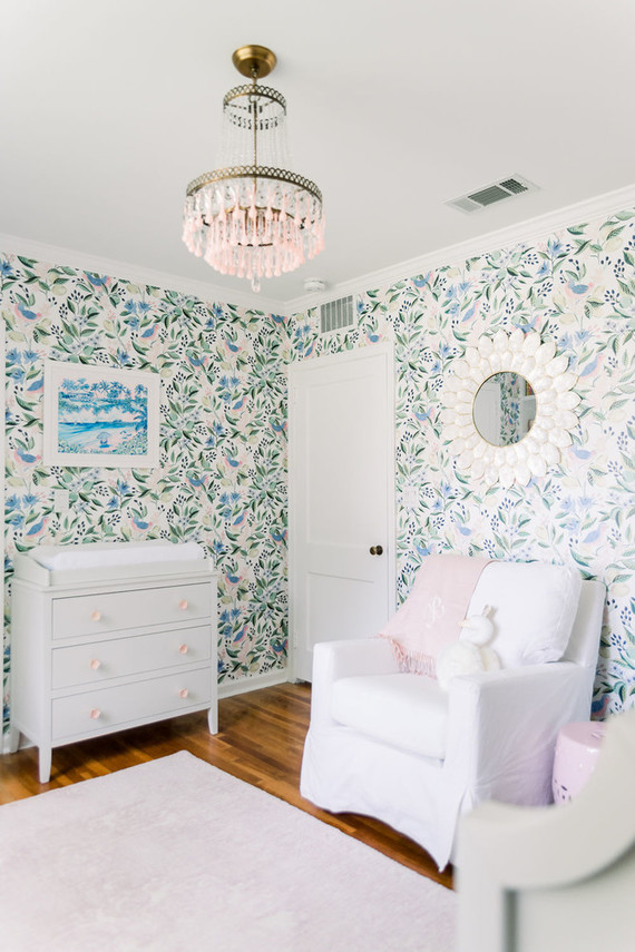 Floral nursery wallpaper