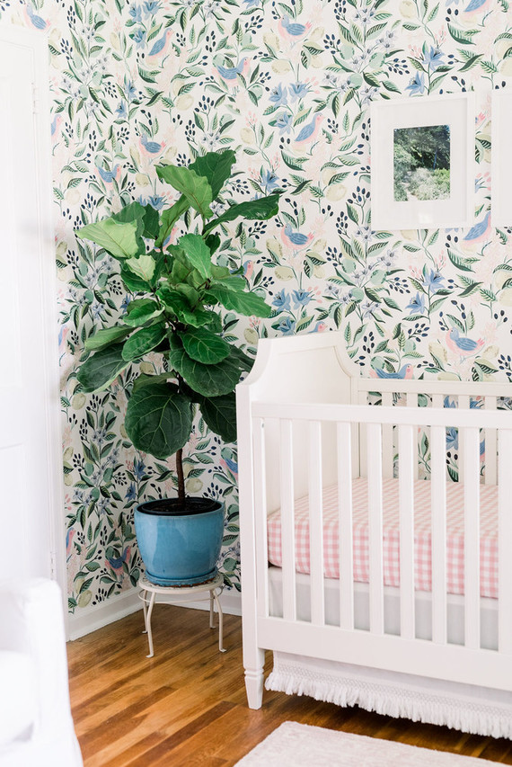 Floral nursery wallpaper