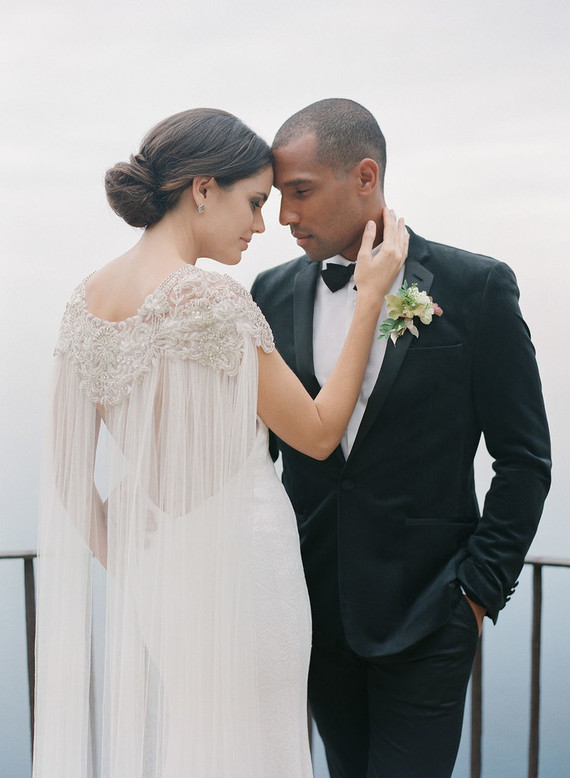 Bridal cape dress
