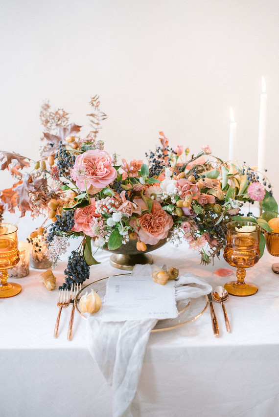 Fall floral tablescape