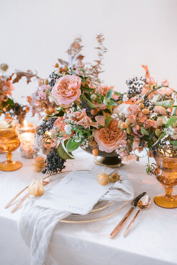 Fall floral tablescape