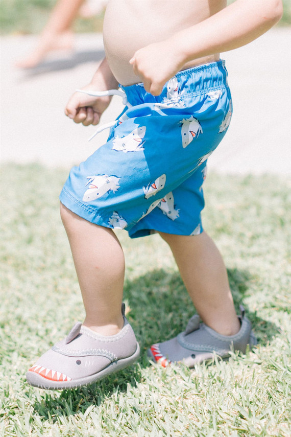 Sharks and mermaids joint birthday pool party