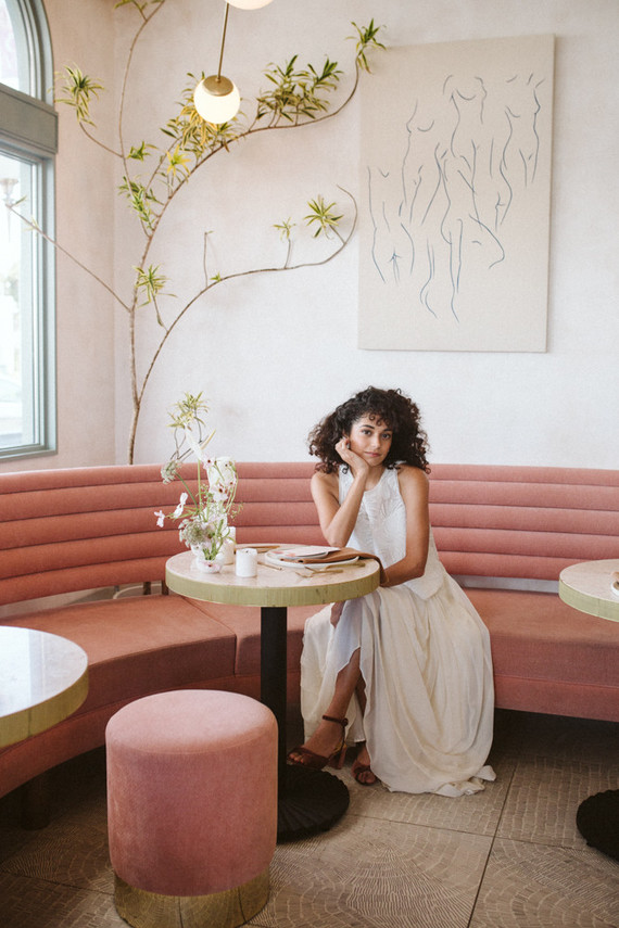 French wedding at a pink restaurant Inspiration