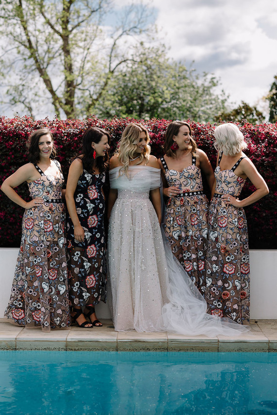 Printed bridesmaid dresses