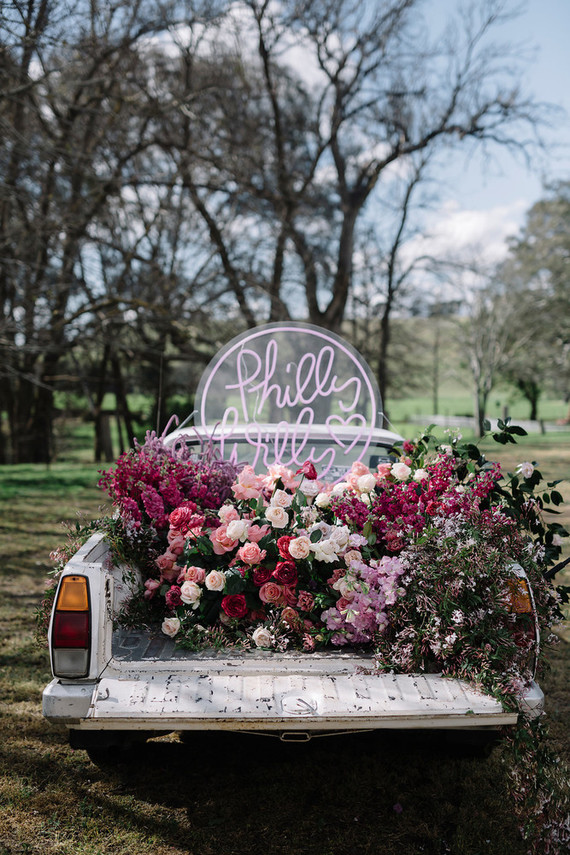Floral wedding truck