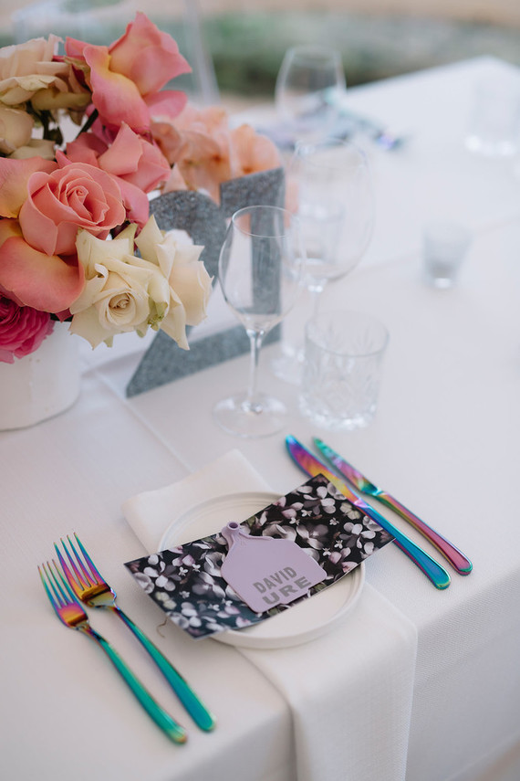 Colorful wedding reception