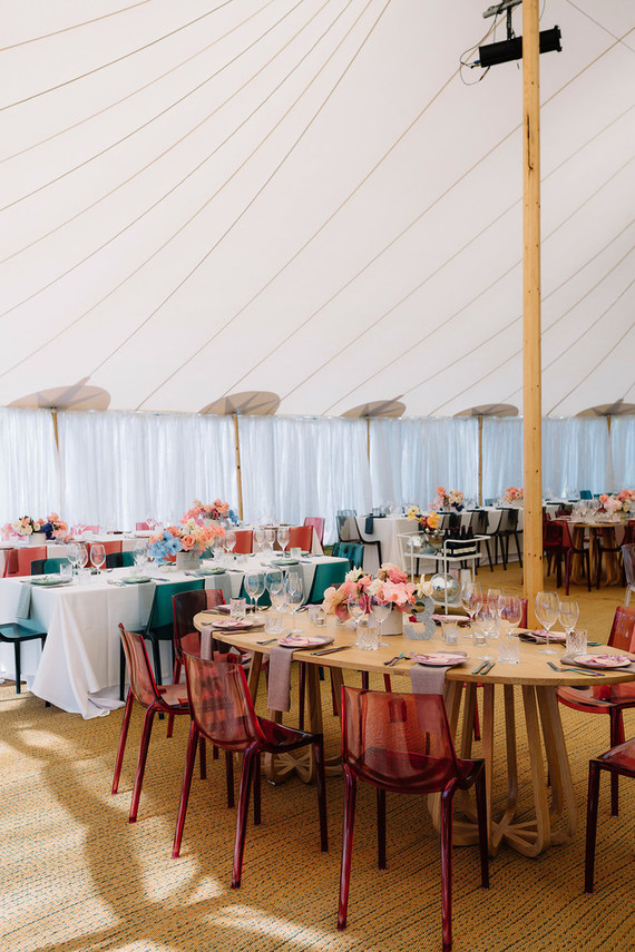 Colorful wedding tablescape