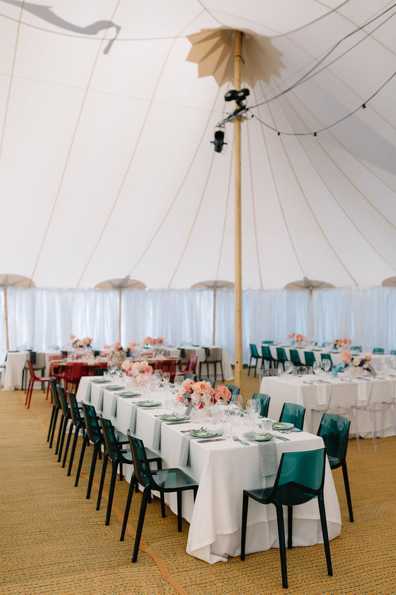 Colorful wedding reception